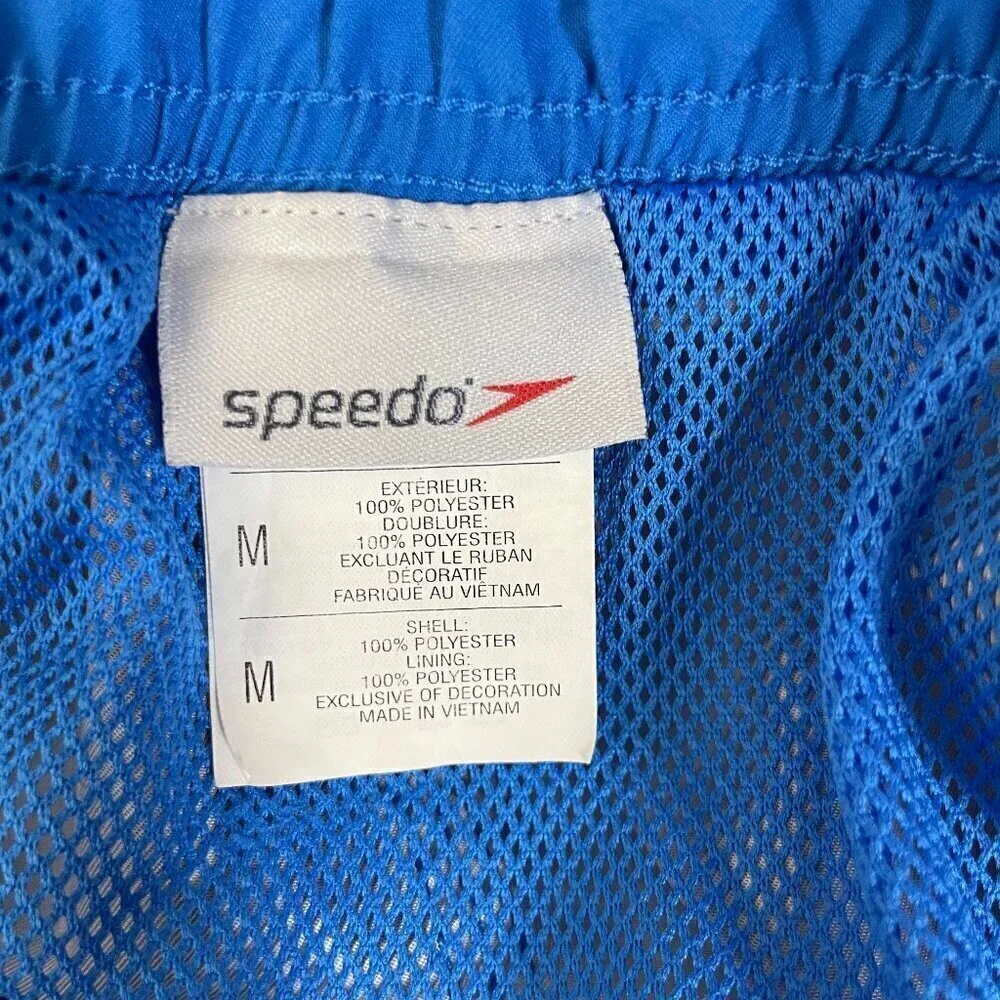Speedo Men's Blue Black Green Plaid Swim Trunks Beach Summer Medium!